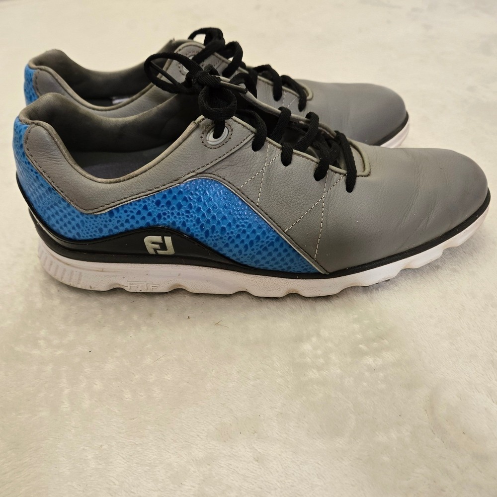 FootJoy PRO SL Golf Shoes Gray Blue‎ Leather Spikeless Performance